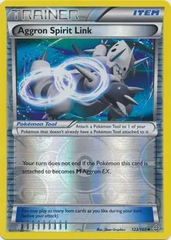 Pokemon XY Primal Clash Aggron Spirit Link Reverse Holo 123/160 - Image 1