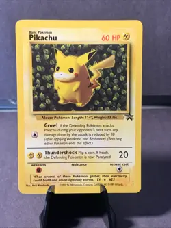 Pokemon TCG Pikachu Wizards Black Star Promo #1 WOTC VTG 1999 Non Holo LP - Image 1