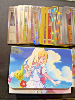 Lillie Pokemon Card Box + 50 Holo/Reverse Holo Mixed Card Lot With Accessories - Image 3