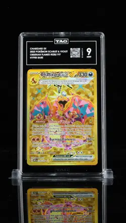2023 POKEMON OBF EN-OBSIDIAN FLAMES HYPER RARE #228 CHARIZARD EX TAG 9 - Image 1