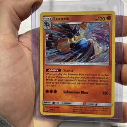 2017 Pokemon Lucario - SM54 - Cosmos Holo Promo - SM Black Star Promo NM Pokemon - Image 2