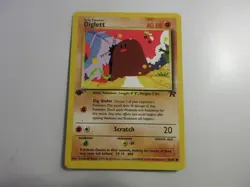 Diglett 1st Edition Team Rocket Pokemon Card LP - Image 1