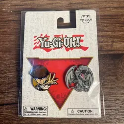 Official Yugioh Pin Club Pin Set of 2 - Kaiba & Blue Eyes White Dragon *New* - Image 1