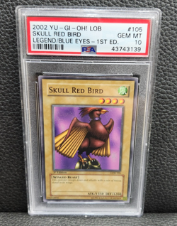 2002 YU-GI-Oh LOB-105 Skull Red Bird Legend of Blue Eyes 1st Edition PSA Mint 10 - Image 1