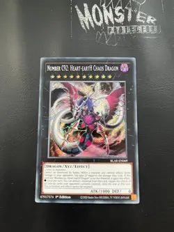 YUGIOH NUMBER C92: HEART EARTH CHAOS DRAGON SECRET RARE BLAR-EN069 1ST EDITION - Image 1