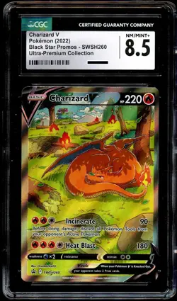CGC 8.5 NM-MINT+ Charizard V SWSH260 FULL ART HOLO 260 SWSH PROMO Pokemon Card - Image 2