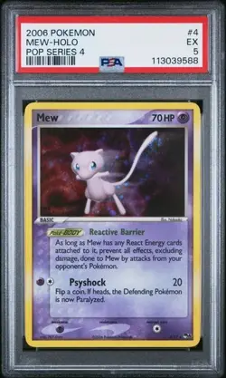 Pokemon Mew 2006 TCG Holo Rare Card 4/17 Pop Series (PSA 5)?? - Image 1