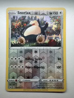 Pokemon TCG Snorlax Reverse Holo Card 140/202 Sword & Shield Near Mint - Image 1