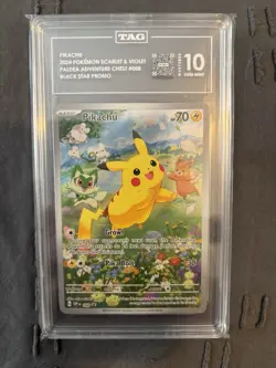 Pikachu 088 Sv: Scarlet & Violet Promo Cards Holo Tag 10. (Psa10) - Image 1
