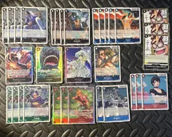 OP11 & OP12 Navy SR & R One Piece Card Lot Of 32 - All RARE Holo Lot - Laboon - Image 1