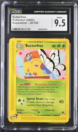 CGC 9.5 MINT+ Butterfree 2002 Expedition 38/165 Pokemon Card - Image 1