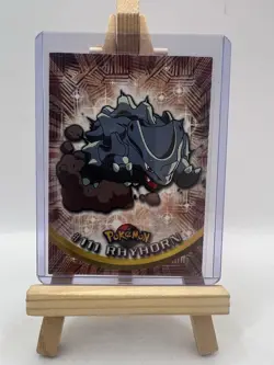Rhyhorn #111 Topps TV Animation Edition Blue Logo Non Holo Pokemon Card - LP - Image 1