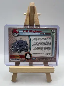 Rhyhorn #111 Topps TV Animation Edition Blue Logo Non Holo Pokemon Card - LP - Image 2