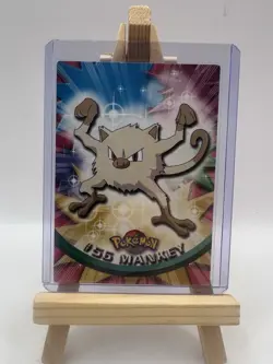 Mankey #56 Topps TV Animation Edition Blue Logo Non Holo Pokemon Card - LP - Image 1