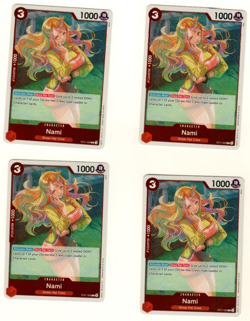Set Of 4 Nami ST21-009 Foil Gear 5 EX Deck One Piece Trading Card - Image 1