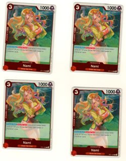 Set Of 4 Nami ST21-009 Foil Gear 5 EX Deck One Piece Trading Card - Image 3