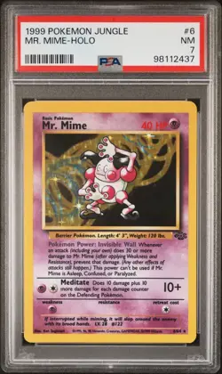 1999 POKEMON JUNGLE 6 MR. MIME-HOLO - PSA 7 NM - Image 1