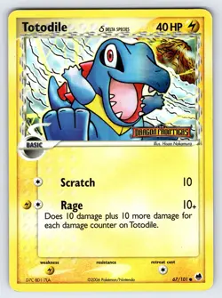 Totodile 67/101 EX Dragon Frontiers Pokemon Card Reverse Holo Common - Lp/Mp - Image 1