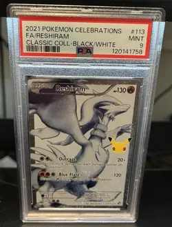 Pokemon TCG English: PSA 9 Reshiram #113 Full Art - Pokemon Celebrations - Image 1