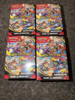 Pokemon Mega Evolution Booster Bundle, Lot of 4, Sealed, Brand New, Ships Fast - Image 1