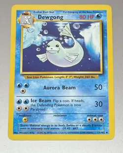 POKEMON TCG DEWGONG 25/102 ORIGINAL BASE SET COMMON EXCELLENT CONDITION - Image 1