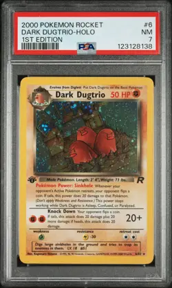 2000 POKEMON ROCKET 1ST ED #6 DARK DUGTRIO-HOLO PSA 7 - Image 1