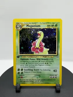 2000 Pokemon Neo Genesis 1st Edition Meganium Holo #11/111 LP/NM CLEAN - Image 1