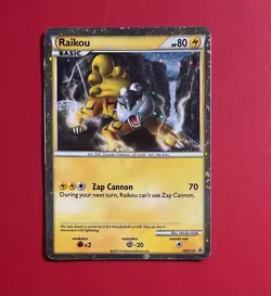 2010 Pokemon TCG Raikou HGSS19 -PLD- HGSS Black Star Promos - Image 1