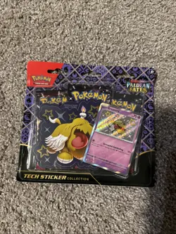 Pokemon TCG S&V Paldean Fates Tech Sticker Collection Greavard w 3 Booster Packs - Image 1