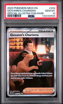 2023 POKEMON MEW EN-151 SPECIAL ILLUSTRATION RARE GIOVANNI'S CHARISMA PSA 10 - Image 1