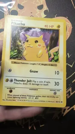 Pikachu 58/102 Base Set Shadowless Red Cheeks - Common - LP - Pokemon Vintage - Image 2