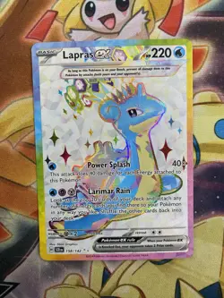 Pokemon Stellar Crown SV07 Lapras ex 158/142 UR Full Art Ultra Rare NM - Image 1
