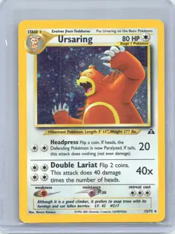 Ursaring Pokemon Neo Discovery Unlimited Holo 15/75 LP - Image 1