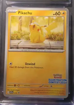 POKEMON CGC PRISTINE 10 PIKACHU ILLUSTRATION CONTEST WINNER 2024 #214 PROMO - Image 2