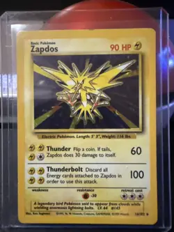 Zapdos 16/102 Base Set Unlimited Holo Pokemon TCG card MP - Image 1