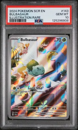 PSA 10 Bulbasaur 143/142 Stellar Crown S&V Illustration Rare Pokemon Card - Image 1