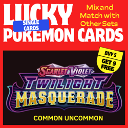 Pokemon TCG Twilight Masquerade - Common & Uncommon Cards - Select Your Own ✅ - Image 1