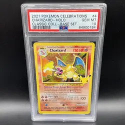 PSA 10 Charizard Celebrations Classic 4/102 Holo Base Set Pokemon Card 2021 - Image 1