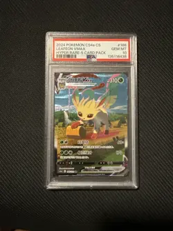 Pokemon Leafeon VMAX cs4aC CHINESE 5 Card Pk. Hyper Rare Alt Art #166 PSA 10 - Image 1