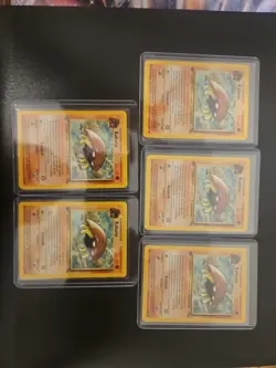 5 Of 1st Edition Kabuto Fossil Set 50/62 Pokemon Card - Image 1