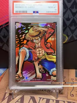 2013 One Piece AR Carddass F Part 4 Luffy [F04-01] SR Monkey D Luffy PSA 10 - Image 1