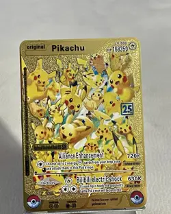 Pokemon - Pikachu Golden Metal Card - Display Only - Image 1
