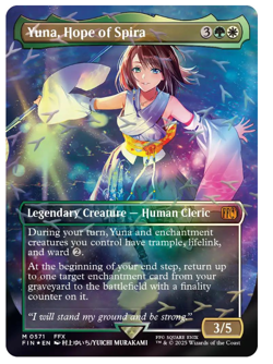Yuna, Hope of Spira - Borderless - Choco Track Foil Final Fantasy MTG - Image 1