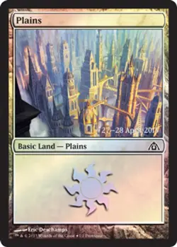 Plains FOIL Prerelease Dragon's Maze Promo: Date Stamped 27-28 April 2013 MTG - Image 1