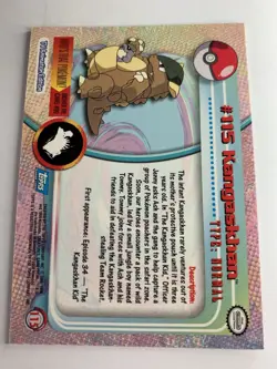 2000 Topps Pokemon TV #115 Kangaskhan (B) Silver Foil FREE COMBINED SHIP - Image 2
