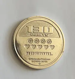 Lucky/Chansey #017 Coin Japanese Silver Metal Pokemon Nintendo Official - Image 2