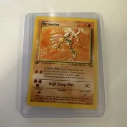 NM Hitmonlee Fossil 22/62 1st Edition Non Holo Rare Vintage Pokemon - Image 1