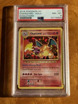 2016 POKEMON XY EVOLUTIONS #11 CHARIZARD-HOLO PSA 8 - Image 1