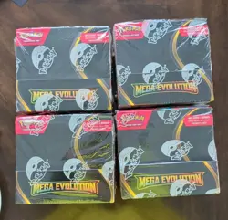 Lot X4 EMPTY Pokemon TCG: Mega Evolution Enhanced Booster Box - Image 1