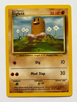 ENERGY ERROR Diglett #47 Base Set Pokemon Misprint 1999 LP - Image 1